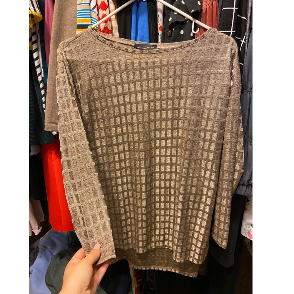 Zara Gold Metallic Top